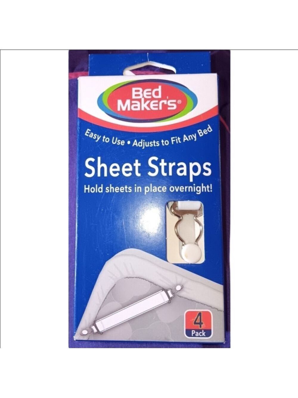 Bed Maker Sheet Straps White 4 Pack